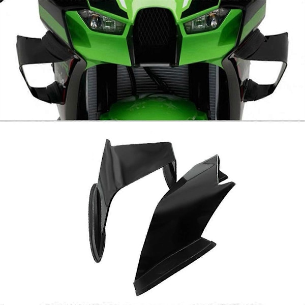 Motorsykkel Fikserte Vindvinger Aerodynamisk Kåpe for ZX10R -10R 2022-2024 Svart