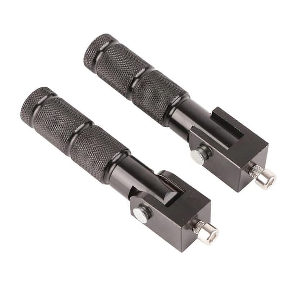 2 st Aluminiumpedaler för Motorcykel Elbil 8MM Universal 90 Graders Fällbart Stöd Svart