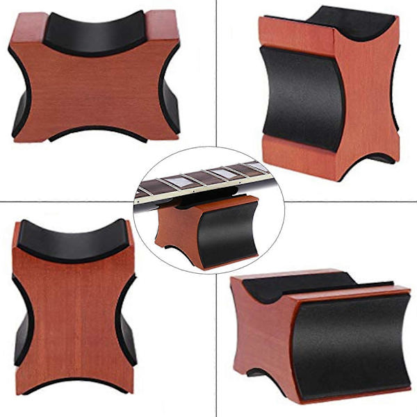 2-i-1 Pro Gitarrhalsstödskudde med Träbas, Luthier Reparationsverktyg för Elgitarr, Akustisk Gitarr, Stränginstrument och Mandolin
