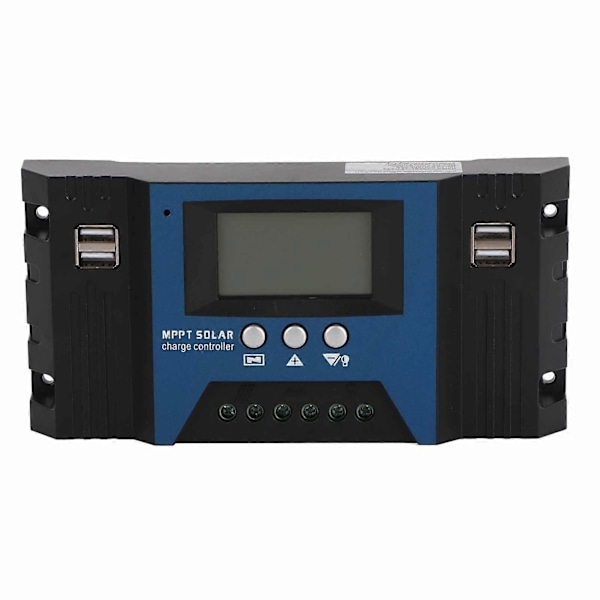 12V 24V Solarladdningsregulator 4 USB-portar 5V 2.5A Parameterjusterbar LCD-skärm för Hem Husbil Båt 30A