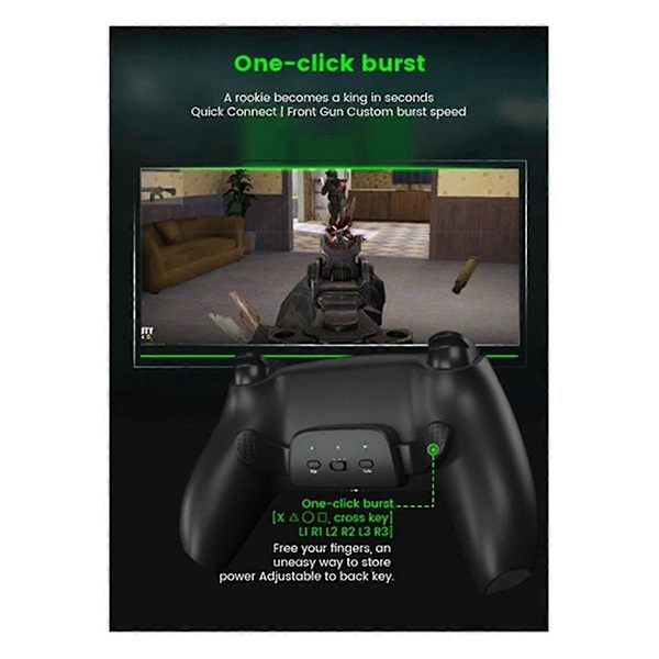 010 020 030 til Controller Bagknap Tilbehør Udvidelse Adapter Gamepad Paddle Key med Turbo til Sort