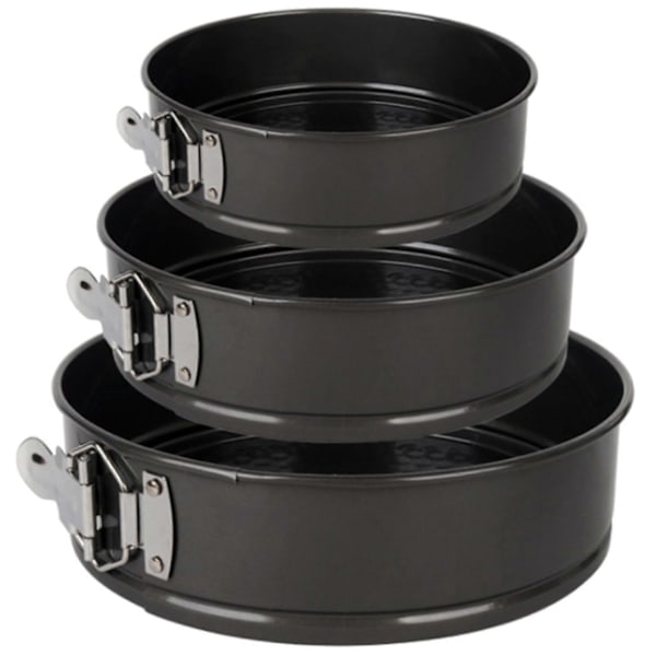 3 st/set Kakform för bakning Löstagbar botten Non-Stick Springform Cheesecakeform Läckagesäker Rund Kakform Kakformsset