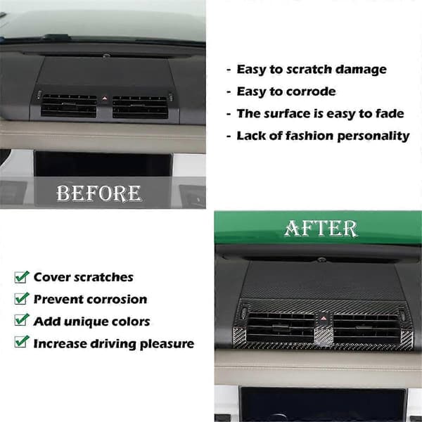 Karbonfiber for 90 110 2020-2024 Senterkonsoll Dashbord Luftventil Deksel Trim Interiørtilbehør