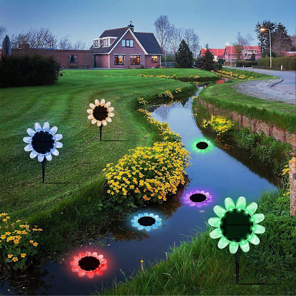 Flytende Bassenglys Solcelle Bassenglys med Fjernkontroll Blomsterformet Glød Svømmedam Lys LED Bassengtilbehør for Hage Gård