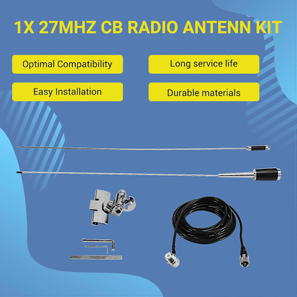 27MHz CB-radioantenni, PL259 urosliitin yhteensopiva , , , -mobiiliajoneuvojen kuorma-autojen radioantenni