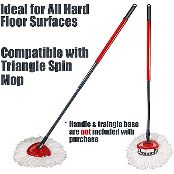 2/3-pack mopphuvuden, kompatibla med O Cedar Easywring Spin Mop - mikrofiber, djuprengöring, maskintvättbara och enkla att byta 2 Count