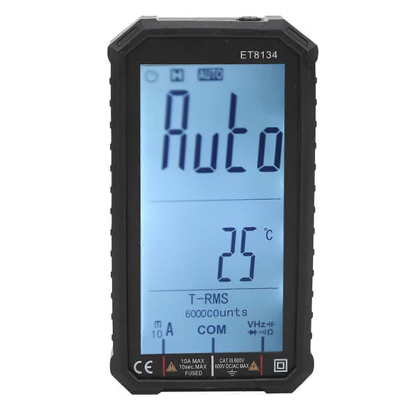 ET8134 Multifunktions Multimeter LCD Automatisk Multimeter med Alarmfunktion 10A 600V