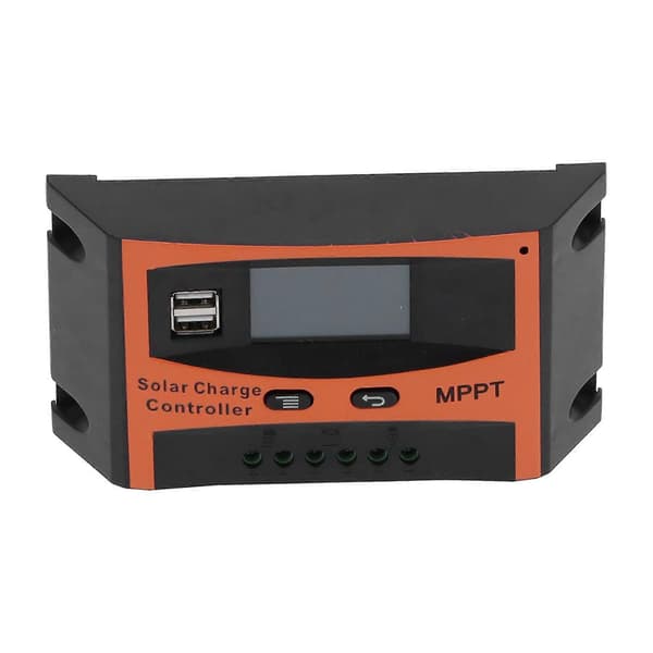 Solar Charge Controller Panel Batteri Fotovoltaisk MPPT Regulator med Dobbelt USB Port 12V/24V30A