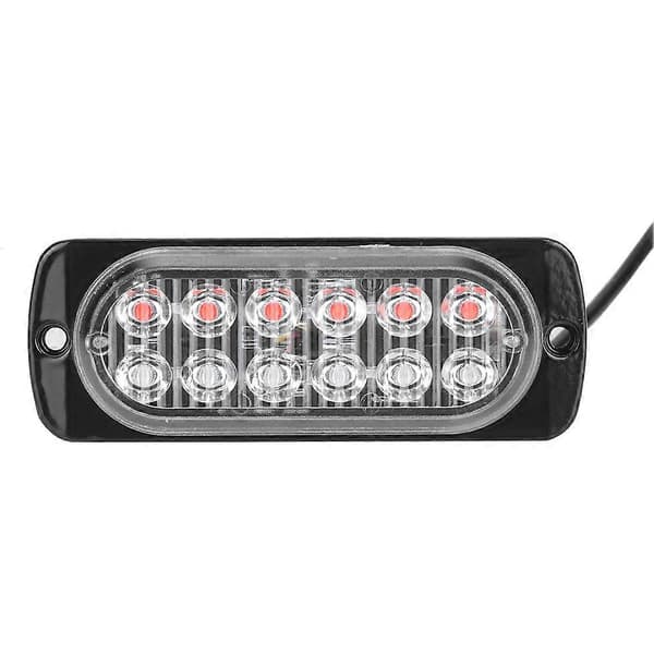 12-24V Lastebil Bil 12 LED Flash Strobe Nødvarsellys Blinkende Lys Rød/Blå