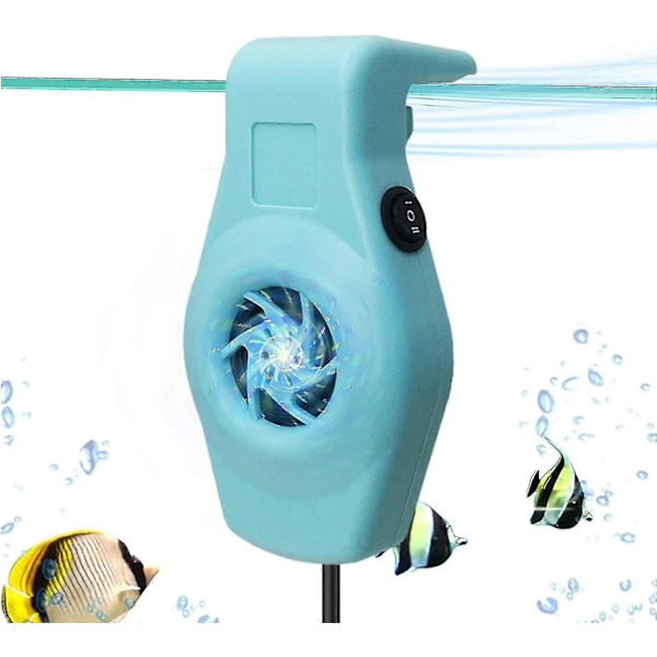 Akvariekøler, fisketank køleventilatorsystem lavt støjniveau køleventilator akvarium mini akvariekøler Blue