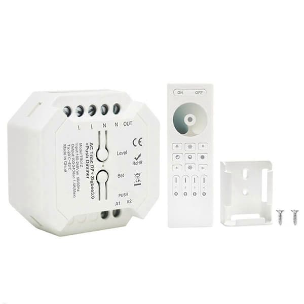 Tuya ZigBee Triac Dimmer LED-kontroller Smart Dimmer för dimbara LED-lampor Stöd Smart APP RF Fjärrkontroll C
