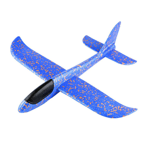 Rolig Skumglidflygplan Med Blinkande Ljus 48cm Flygplansleksak Lämplig För Utomhuslekar Blue