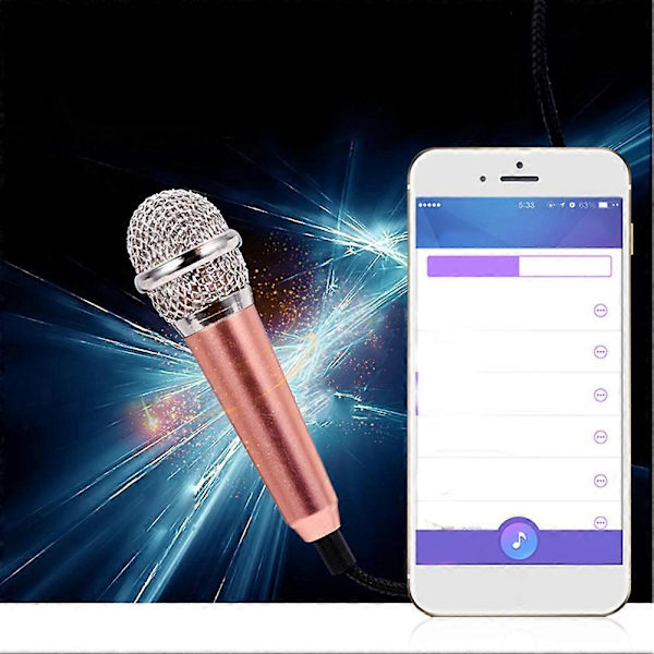 3,5 mm Mini Kondensatormikrofon Telefon Karaoke Mikrofon med Stativ til iPhone Android