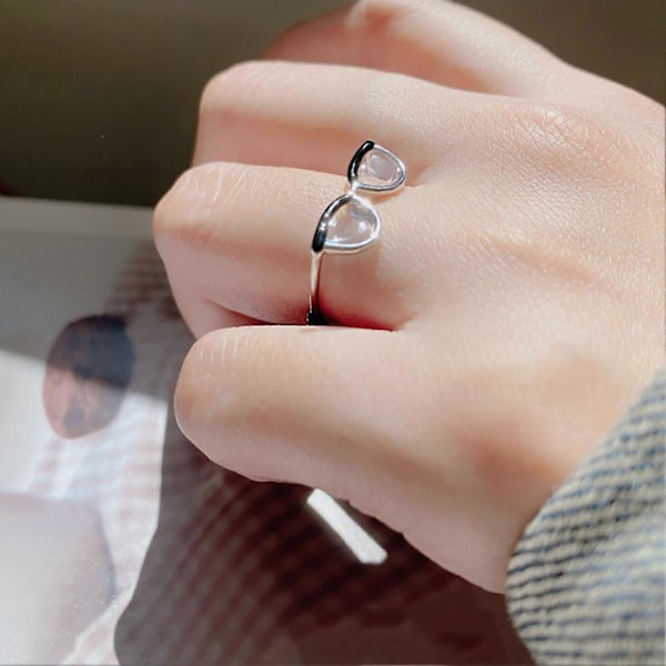 Damringar Smidig Öppning Flickor Justerbar Glasögonform Fingerring för Daglig Användning