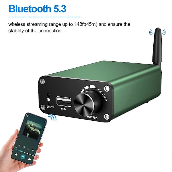 Bluetooth Audio Forstærker TPA3116 Stereo 2.0 Kanal Klasse D Hjemmebiograf Forstærker 200W Effekt Digital Audio Forstærker