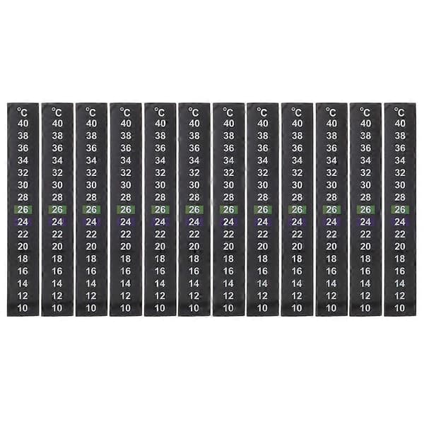 12 stk Digitale Termometerklistremerker for Akvarium, Selvklebende Termometerstrimler