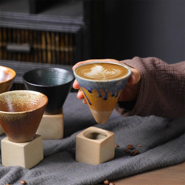Mugg Kopp Japansk Stil Grov Keramik Tratt Tekopp Kreativ 200ml Hem Picknick Dricksredskap Tratt Kaffemugg Coffee