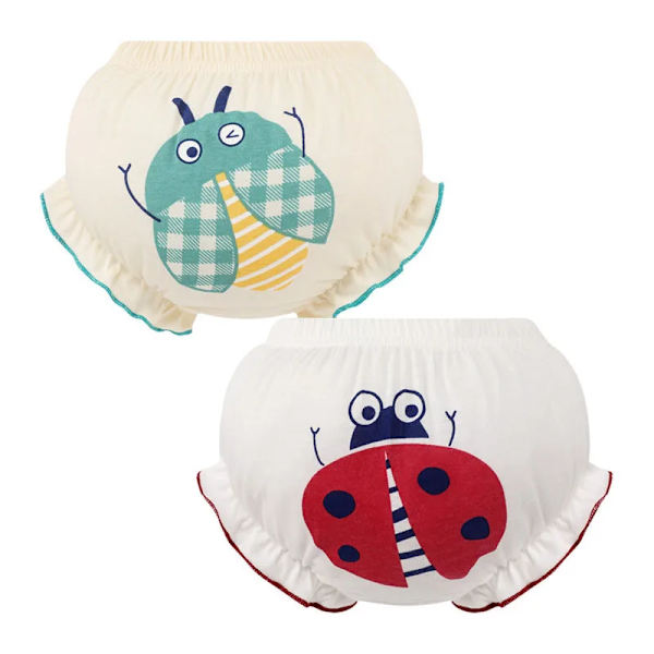 2 st Sommar Baby 100% Bomulls Shorts Barn Kawaii Söta Tecknade Kalsonger PP Byxor 1075AB 13-24M ( 100 )