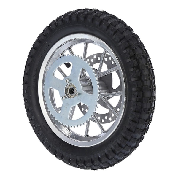 12.5x2.75in Mini Cykel Bakhjul Halkskydd Gummi Stål Legering för 47cc 49cc 2-takts Dirt Bike (Silver)