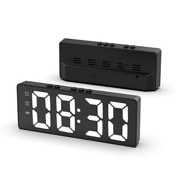 LED Digital Väckarklocka, med Spegel, Snooze-funktion, Röststyrning