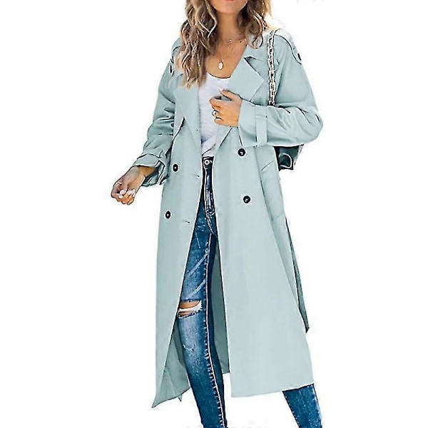 Blå Dam Vinter- och Höst Trenchcoats XL