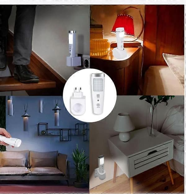 Life-ladattava 15+5 LED-lamppu, anturilla, hätätoiminnolla + taskulamppu, latausalustalla