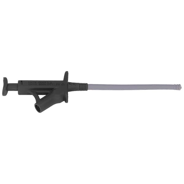 Testhageklemme Jumperledninger Multimeter Auto Strøm Fleksibel J.30042 4mm Bananstik (Sort)