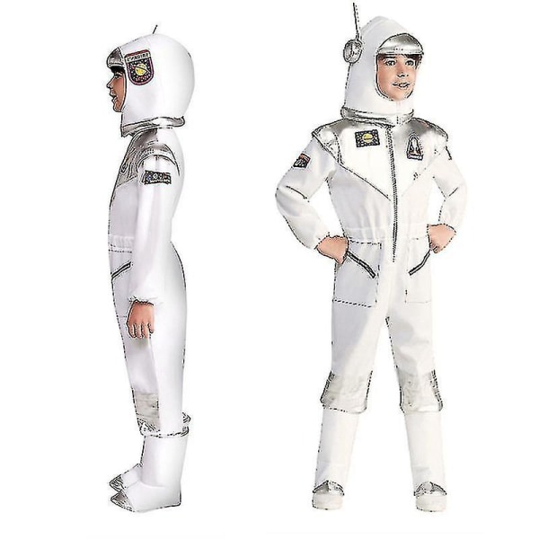 Barn Astronaut Kostym Rymddräkt Äventyr Lyx Jumpsuit Pojkar Flickor Halloween Cosplay Kostymer M(120-130CM)