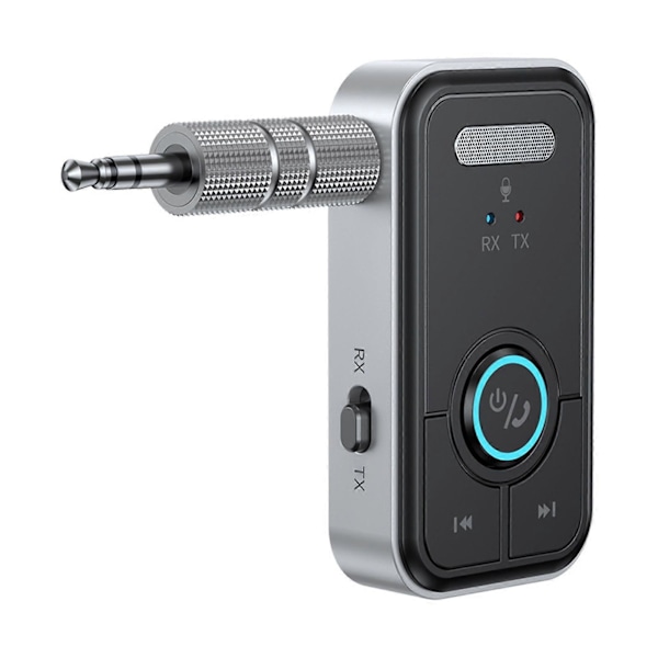 Adapter Lydmottaker Sender 2-i-1 Innebygd MIC Lav Latens HiFi Lyd med 3.5mm Grensesnitt Bluetooth-Kompatibel 5.3 Lydkonverter