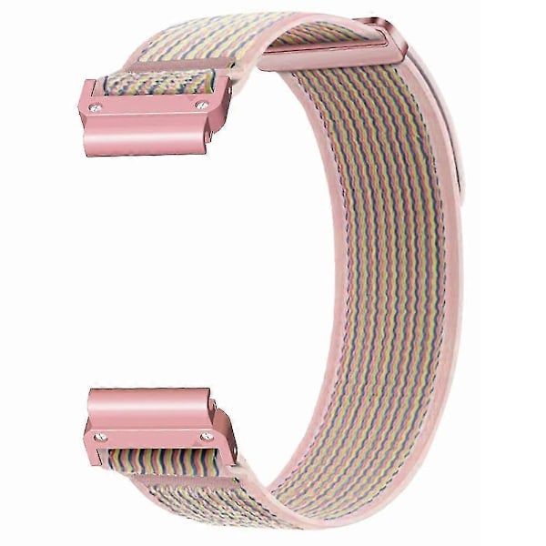 Til Coros Vertix 2 / Garmin Fenix 7X / 6X / 5X 26mm Trail Loop Nylonbånd Blød Urrem - R Sand Pink Pink