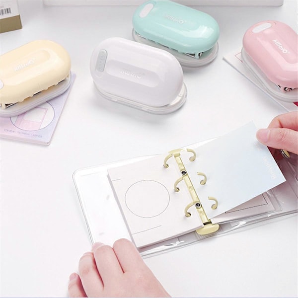 3-Reikäinen Paperinrei'itin Kannettava Mini Rei'itin DIY Kannettava Paperinrei'itin Opiskelijan Käsintehty Scrapbook Rei'itin Vihreä