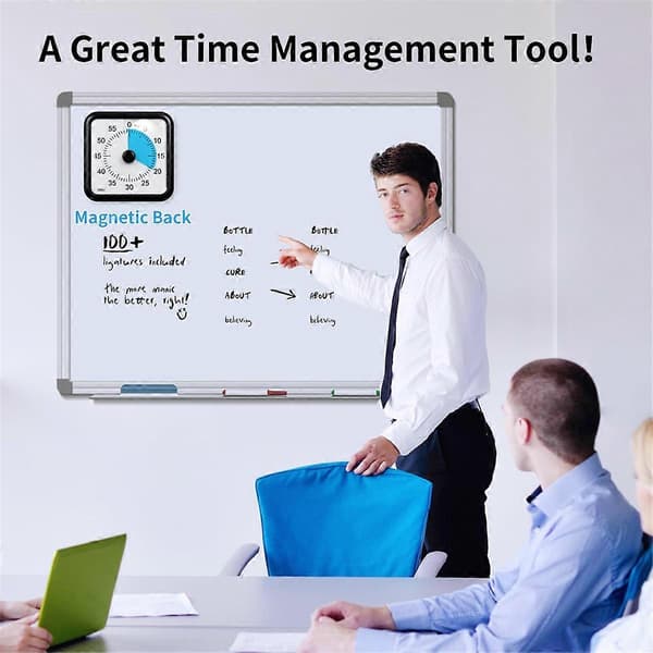 Stor visuell timer for klasserom med valgfrie varslingsmoduser, 60 minutters overdimensjonert visuell nedtellingstimer for barn og voksne