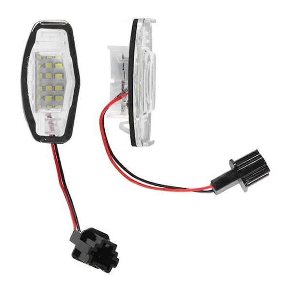 2 Par Bil LED Registreringsskylt Lampa för Accord Svart