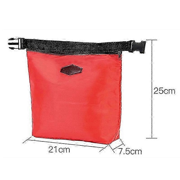 Isolerad Lunchväska Nylon Vattentäta Lunchlådor Tote Matkassar Termisk Kylväska Picknickmat wine red