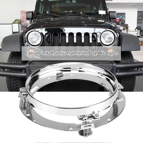 7 tommer Rund LED Forlygte Monteringsbeslag Ring Rustfrit Stål Forlygte Lampeholder til Wrangler