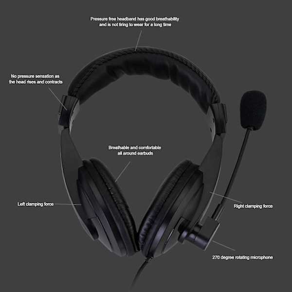Langalliset kuulokkeet mikrofonilla Stereo Surround -äänentoisto Melunvaimennus Päähän asennettavat kuulokkeet Ergonominen mukava E-urheilu Pelikuulokkeet verkkotunneille Li