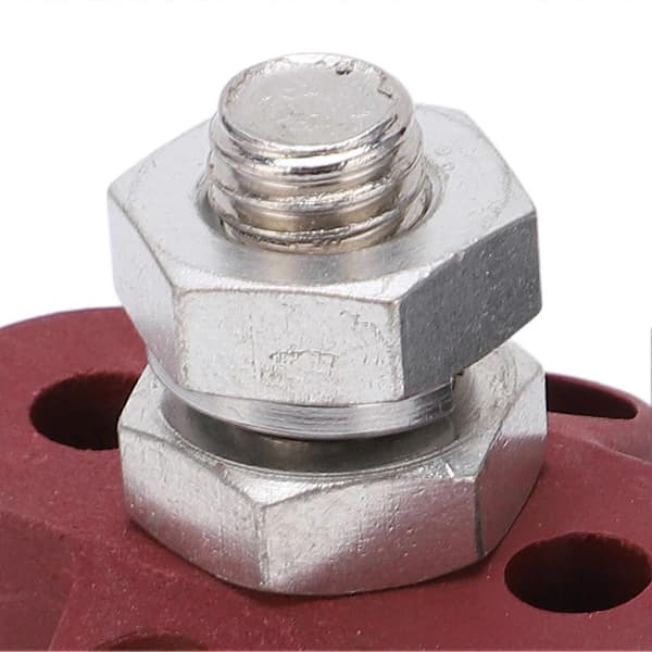 2st M10 Batteri Ström Kopplingsplint Isolerad Metall Terminal Stud DC48V Max för Bilar Husbilar ATV