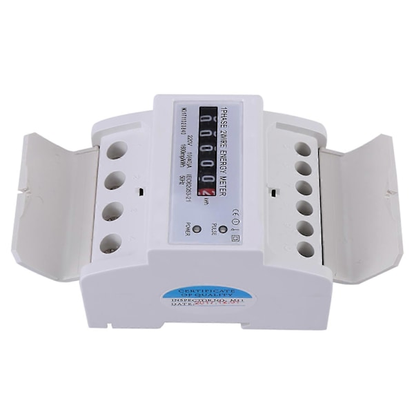 1-fas 2-tråds DIN-skena Elektronisk Energimätare KWh 10(40)A