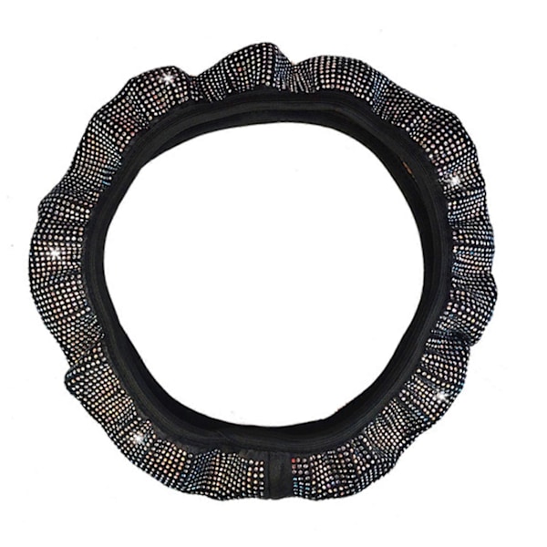 Rattmuff Elastisk Kristall Diamant Bekvämt Grepp Halkskydd Universal för 37 till 38cm Ratt