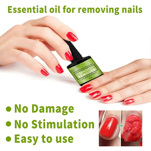 15ml Nagellacksremover Gel Lättanvänd Tips Rengöring Syntetisk Fingernagel Magisk Polish Lim för Kvinnor QinHai