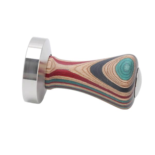 Färgglad Kaffe Tamper i Trä med Rostfri Stålbas, Pulverhammare för Kaffetillbehör 51mm