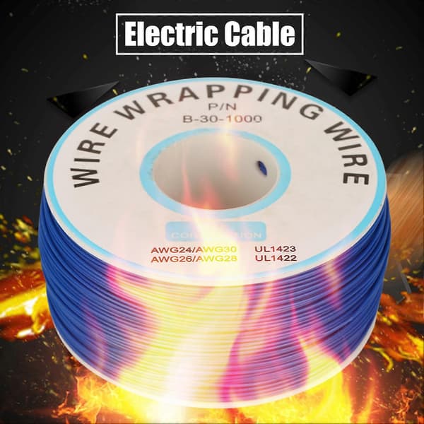 1 rull WiRe-vikling Enkel kobbertråd 30AWG kabel 0,25 mm kjernediameter (Blå)