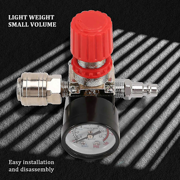1/4 tomme Trykregulator Luftkompressor Trykregulator Reduktionsventil 3 Huller Kontrolventil-God