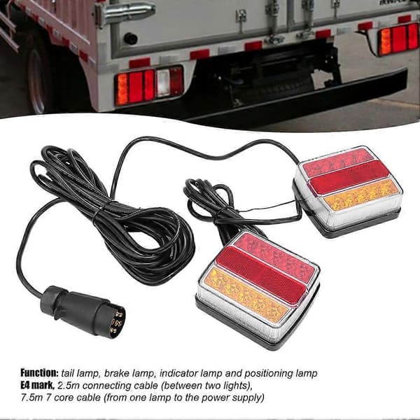 12V Vanntett Super Sterk Tilhenger 16LED Baklys Baklampe med Magnet
