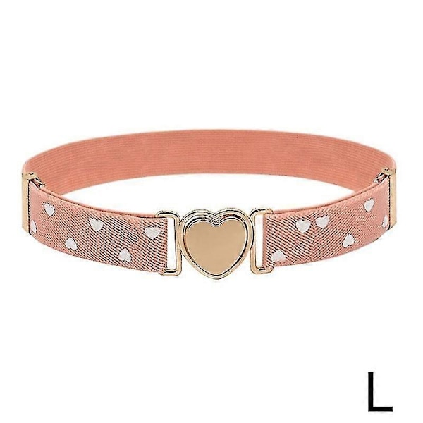 Lasten tyttöjen joustavat vyöt säädettävät vyöt teini-ikäisten housuihin sydän UUSI. Vyö Pink heart