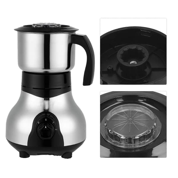 Elektrisk kaffekværn i rustfrit stål, elektrisk kaffemølle til kaffebønner, krydderier, nødder, korn, 300W