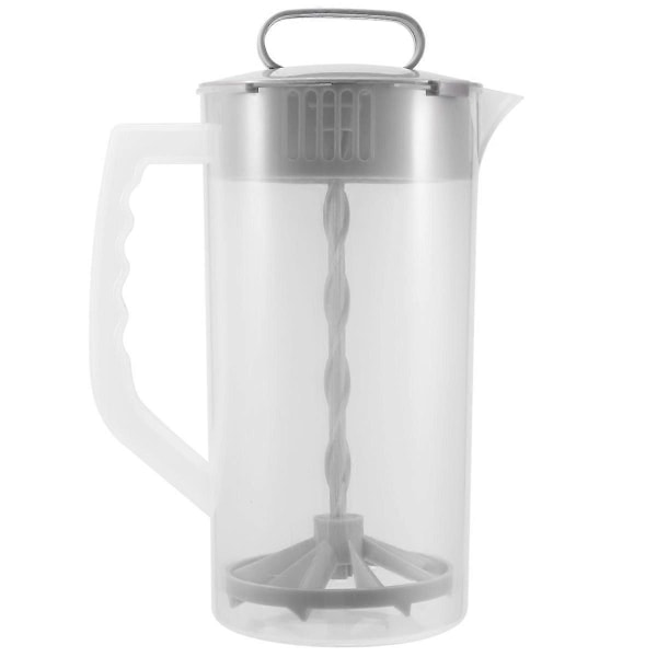 Mixerkande til Drikkevarer, 2 Quart/64oz Plastikkande med Låg, Let-Mix Juicebeholder, Vinklede Plastikblade