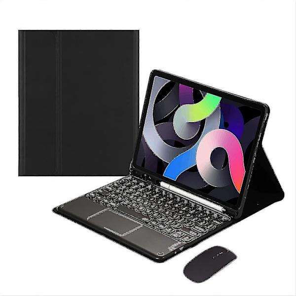 Galaxy Tab A7 10.4 Tum 2020 (sm-t500 T505 T507) Tangentbordsfodral med Mus Sött Rund Knapp Färg Tangentbord Löstagbart Pekplatta Tangentbordsöverdrag Black