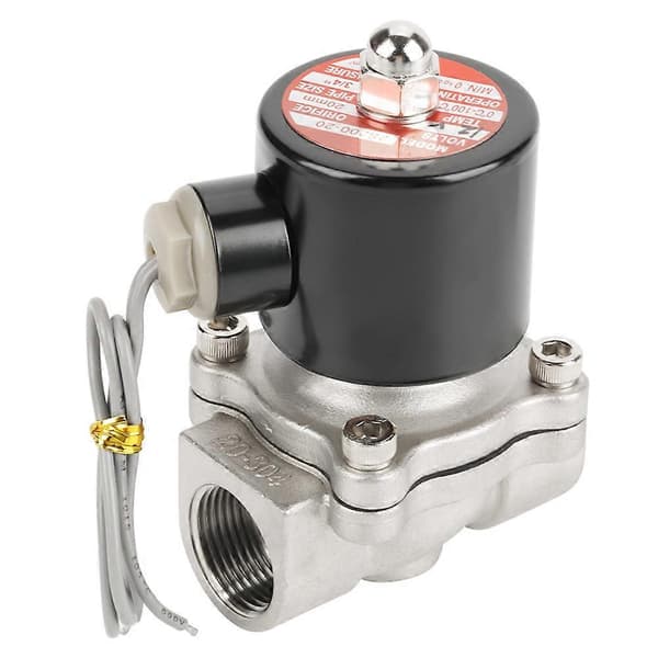 12V G3/4\" Rustfrit stål 304 Normalt Lukket Elektrisk Magnetventil 2 Positioner 2 Veje