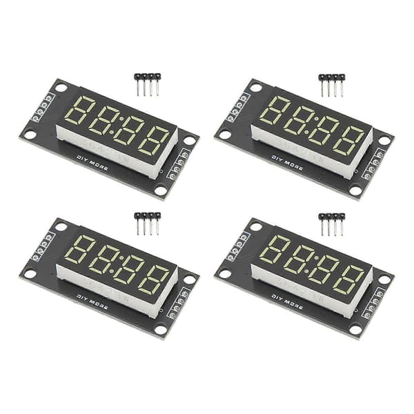 4 Sæt Digitalt Rør Display Modul LED 4 Cifre 7 Segmenter 0.36in TM1637 Driver Chip Hvid MRA110F